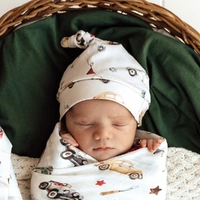 Snuggle Hunny - Vintage Cars Organic Knotted Beanie