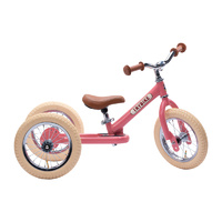 Trybike - Steel 2-In-1 Vintage Pink with Cream Tyres
