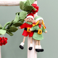 Tara Treasures - Christmas Felt Elves Pair