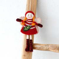 Tara Treasures - Felt Christmas Fairy - Red Dress