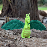 Tara Treasures - Felt Dragon Green