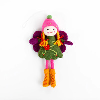 Tara Treasures - Felt Fairy - Green Dress