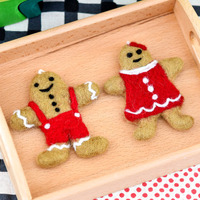 Tara Treasures - Felt Gingerbread Couple Cookies