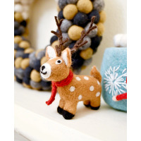 Tara Treasures - Felt Reindeer with Red Scarf