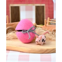 Tara Treasures - Felt Surprise Egg with Pig Inside