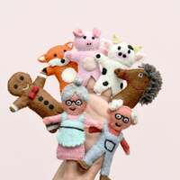 Tara Treasures - Gingerbread Man Story Felt Finger Puppet Set