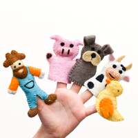 Tara Treasures - Old MacDonald Farm Animals A Finger Puppet Set
