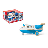 Wooden Airplane with Sounds and Lights Blue