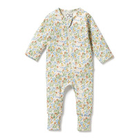 Wilson + Frenchy - Tinker Floral Organic Zipsuit with Feet