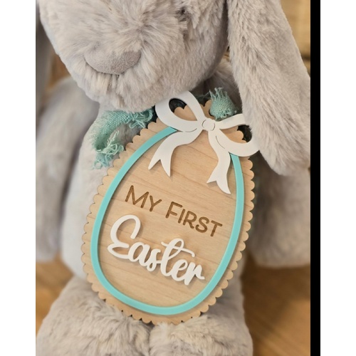 My First Easter Wooden Plaque - Various Colours [Colour: Mint]