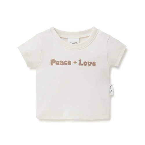 Aster & Oak - Peace + Love Print Tee [Size: 3-6 Months]