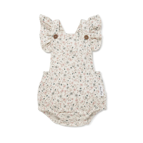 Aster & Oak - Winter Floral Ruffle Playsuit [Size: 0-3 Months]