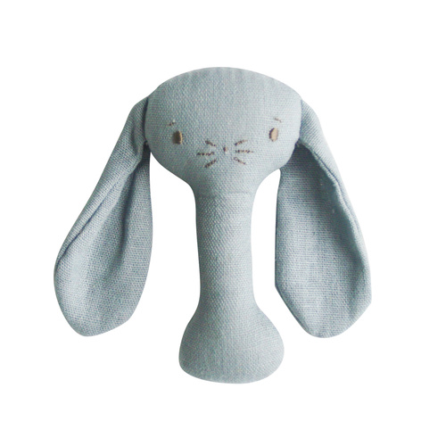 Alimrose Bobby Bunny Stick Rattle - Grey Linen