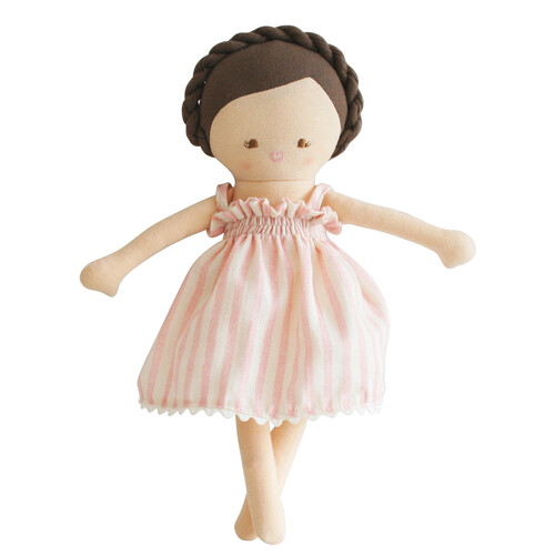 Alimrose - Baby Daisy Doll Pink Stripe Dress 28cm