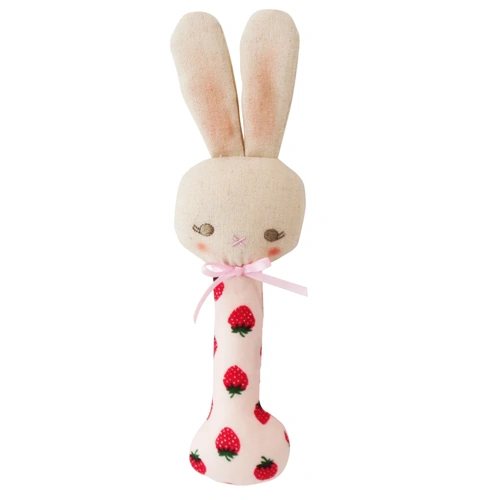 Alimrose - Bunny Stick Rattle Strawberry