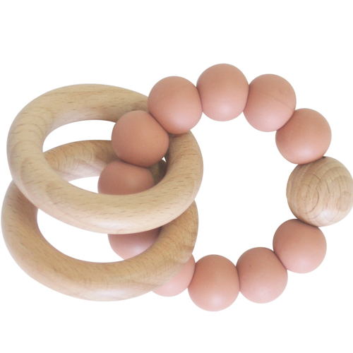 Alimrose - Beechwood Teether Ring Set - Terracotta