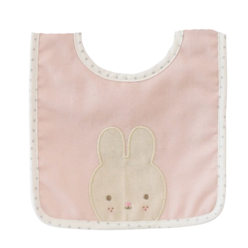 Alimrose - Linen Bunny Bib Pink