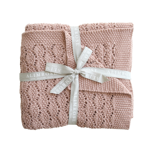 Alimrose - Organic Heritage Knit Baby Blanket - Blossom
