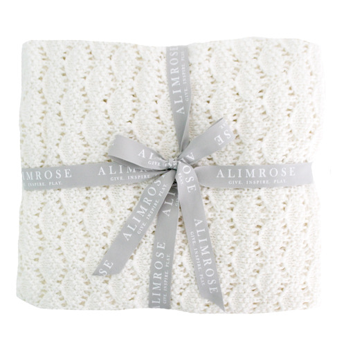 Alimrose - Organic Heritage Knit Baby Blanket - Ivory