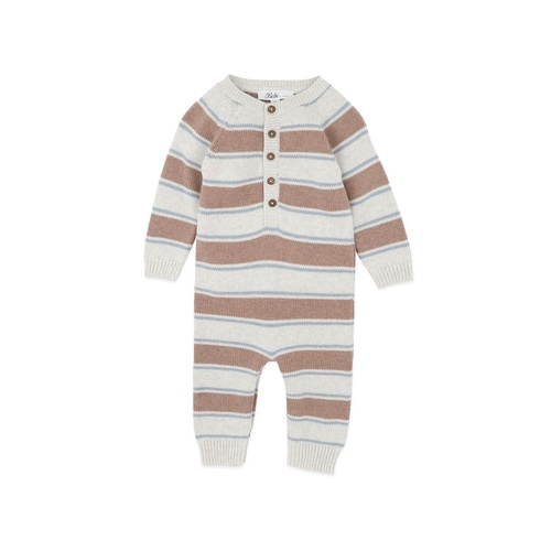 Bebe - Alvin Stripe Organic Knit Romper [Size: 0000]