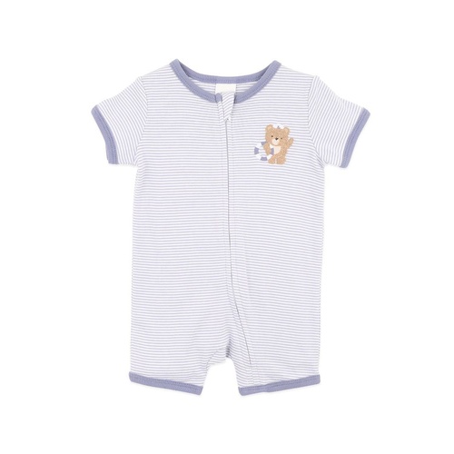 Bebe - Axel Organic Stripe Short Sleeve Zipsuit [Size: 0000]