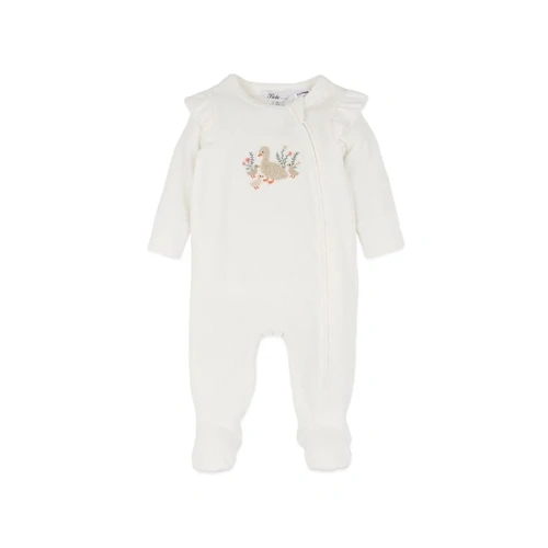 Bebe - Emmy Valour Zip Onesie Snow [Size: 00000]