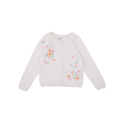 Bebe - Fern Hand Embroidered Organic Cardigan Cloud [Size: 000]