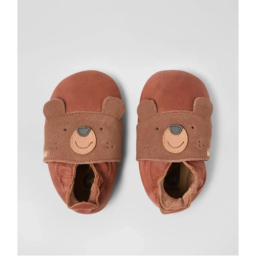 Bobux - Papa Bear Toffee Leather Soft Sole Baby Shoes [Size: Small]