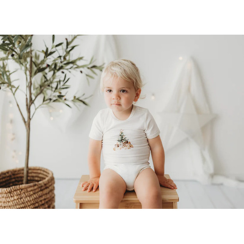 Child of Mine - Eggnog Bodysuit Glistening Tree [Size: 3-6 Months]