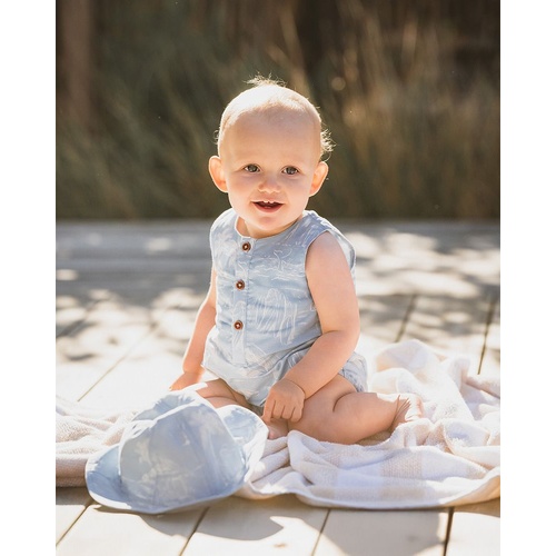 Fox & Finch - Surfs Up Linework Romper [Size: 000]