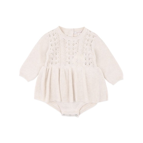 Fox & Finch - Wild Garden Knitted Overlay Bodysuit - Oat Marl [Size: 000]