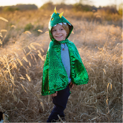 Great Pretenders - Metallic Green Dragon Cape 2 - 3 Years
