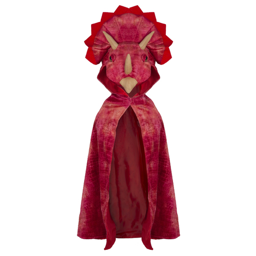 Great Pretenders - Red Triceratops Hooded Cape Size 4-5