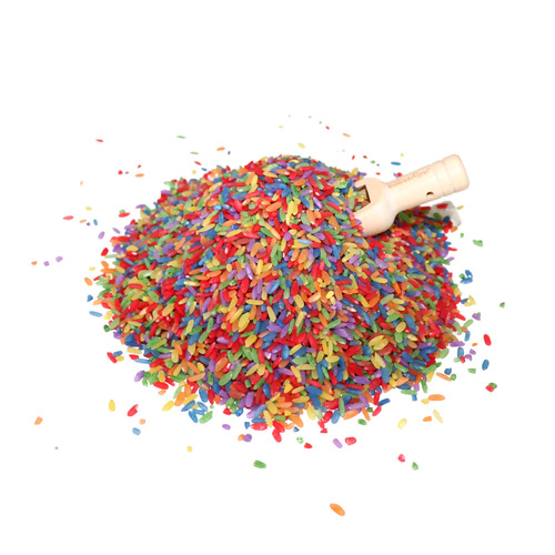 Jellystone Designs - 300g Sensory Rice with Wooden Scoop [Rainbow Bright]