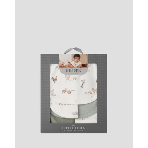 Baby Jersey Bibs 5 Pack - Farmyard Lamb