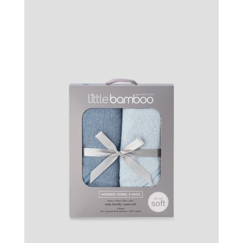 Little Bamboo Baby Hooded Towels 2 Pack - Retro Blue