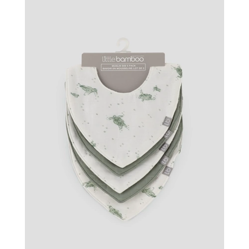 Little Bamboo Baby Muslin Bibs 5 Pack - Turtle Bay