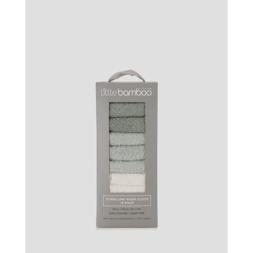 Little Bamboo Baby Towelling Washers 10 Pack - Turtle Bay