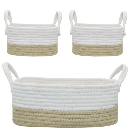 3 Piece Storage Set - Natural/ White