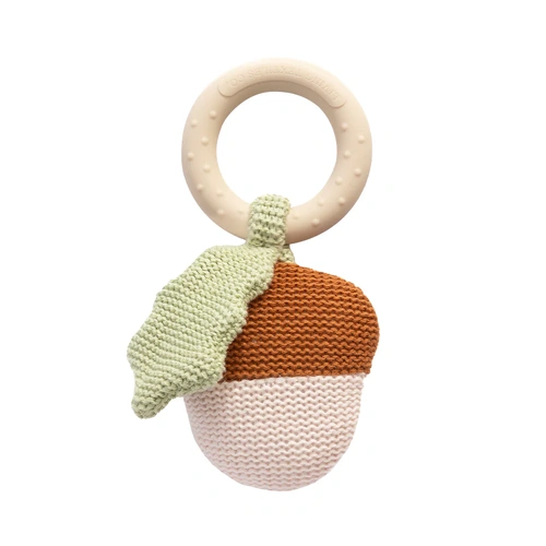 Acorn Teething Ring Rattle