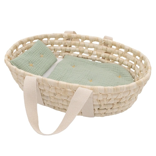 My First Doll Moses Basket and Bedding Set - Sage