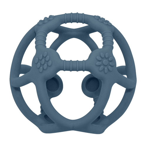 SiliconeSensory Teething Ball - Steel Blue