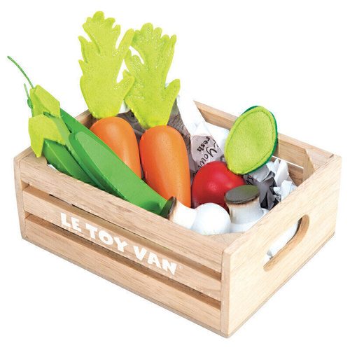 Le Toy Van - Harvest Vegetables Wooden Food Crate 9 Piece