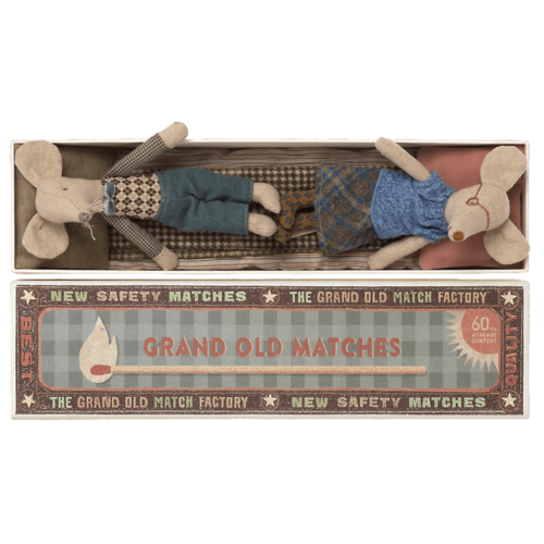 Maileg - Grandma and Grandpa Mice in a Matchbox