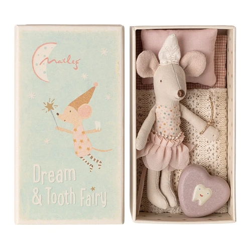 Maileg - Little Sister Tooth Fairy Mouse in Matchbox