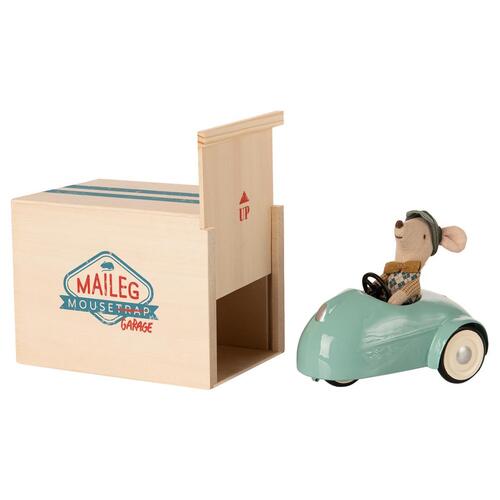 Maileg - Mouse Car and Garage Blue