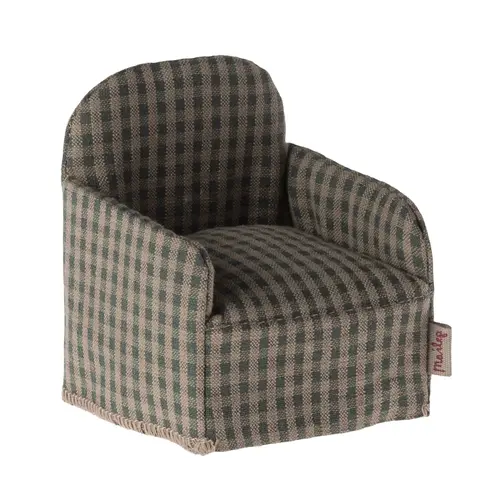 Maileg - Mouse Chair Green Checker