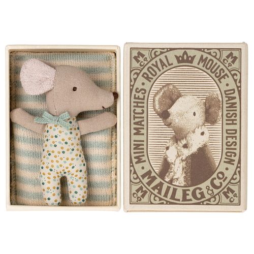 Maileg - Sleepy Wakey Baby Mouse in Box - Blue