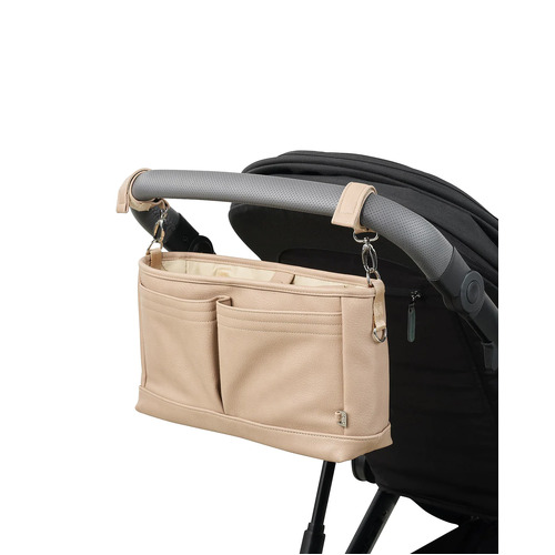 OiOi - Signature Pram Caddy - Oat Dimple Vegan Leather 