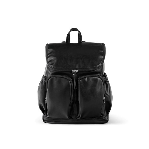 OiOi - Faux Leather Nappy Backpack - Black